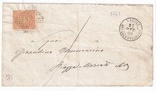 REGNO 1869 - SEGNATASSE OVALE VALORE AL CENTRO 10c. SU LETTERA VIAGGIATA NAPOLI