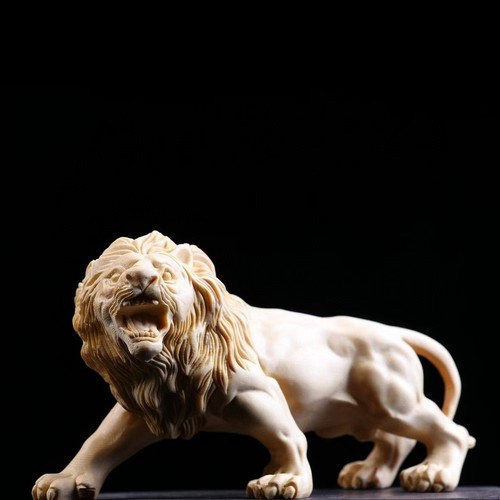 Statua leone intagliato - , a