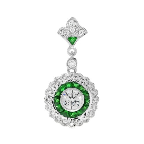 Ciondolo smeraldo diamante
