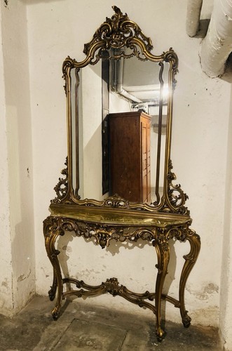 Antica specchiera consolle - e,