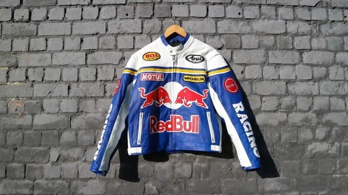 Giacca pelle moto uomo blu - giacca,