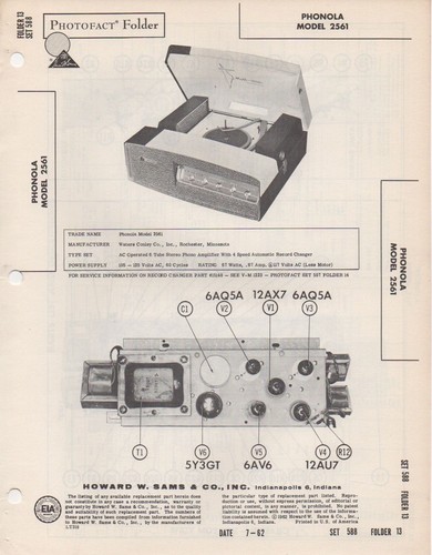 Phonola 2561 1962 - 2561,