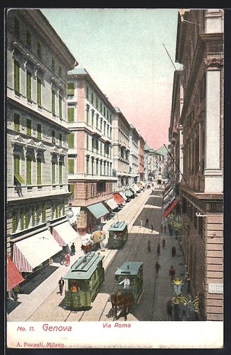 Cartolina genova via - cartolina,