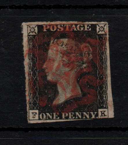1840 penny nero usato - 1840,