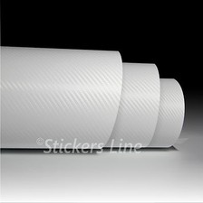 Pellicola adesiva carbonio BIANCO 3D cm 25x150 car wrapping auto moto scooter