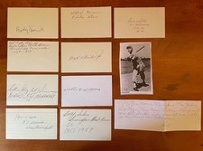 Lotto 9 carte indice firmate dai giocatori della Negro League + bonus auto e nota