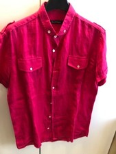 camicia uomo David Mayer, manica corta; due taschini; colore fuxia; taglia M