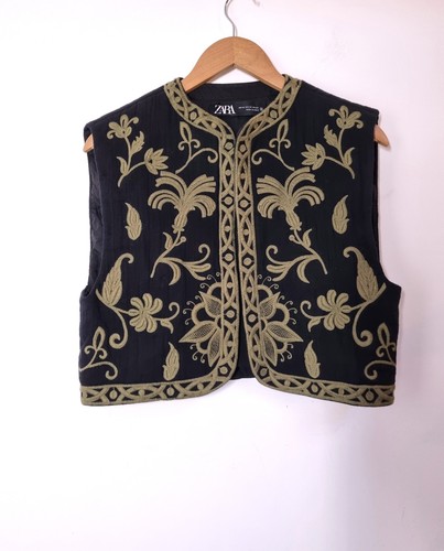 Gilet zara ricamato taglia - gilet,
