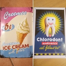 Set Insegne Metallo Pubblicità Vintage 