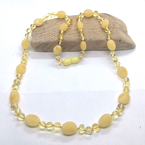 Collana donna ambra perle