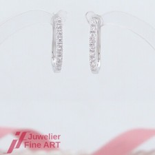 Orecchini - creoli brillanti - 18 brillanti totali 0,33 ct - oro bianco 18 carati/750 - NUOVO!