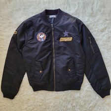 Giacca da volo PEANUTS Snoopy Joe Cool MA-1 nera ricamata L unisex