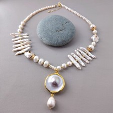 Collana di perle vere 7x37 mm