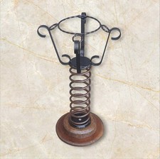 PORTAVASO LEGNO H.70 D.30-35 PORTAVASO FERRO BATTUTO ARTIGIANALE INTERNO ESTERNO