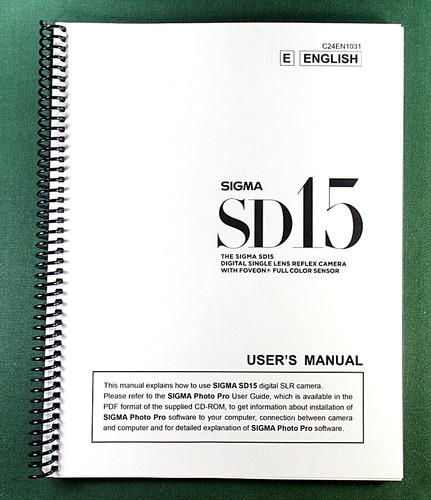 Sigma sd15 manuale istruzioni - sd15,