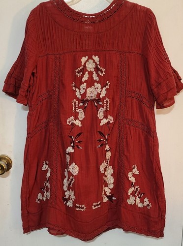 Free people maroon embroidered - maroon,