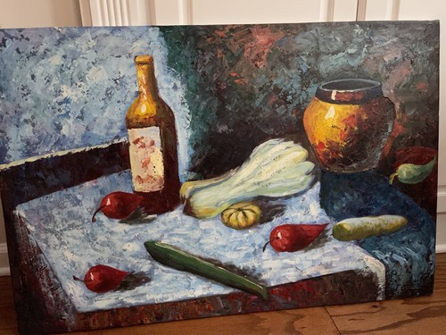 Grande tavolo dipinto olio
