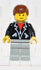 Lego trn078 Uomo passeggero autista giacca nera tasche 1590 6394 1589 anni 80