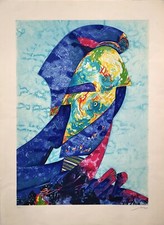 "Nido sulle rocce" - Serigrafia a 33 colori di Gianni Dova cm 62x85 - 1986