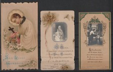 TRE SANTINI D'EPOCA  ORIGINALI DEI  PRIMI '900 CARTA TIPO PERGAMENA -  MF129932