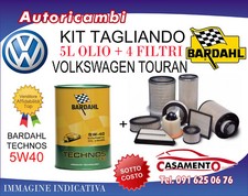 KIT TAGLIANDO VOLKSWAGEN TOURAN 1.6TDI  81KW -4 FILTRI + 5L OLIO BARDAHL 5W40