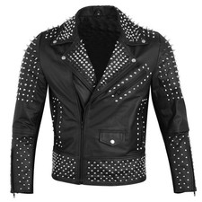 Giacca biker uomo nera fatta a