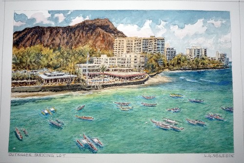 Quadro acquerello hawaii - quadro,