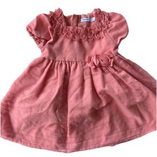 Vestito rosa Mayoral Baby Cottage 12-18 mesi scollo quadrato increspato festa