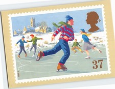 Cartolina Pattinaggio Natale