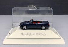 MB Mercedes Benz CLK W208 Cabriolet Cabrio blu tetto rimovibile Herpa H0 1:87 IMBALLO ORIGINALE