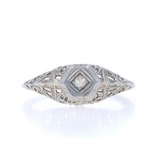 Oro Bianco Diamante Art Déco