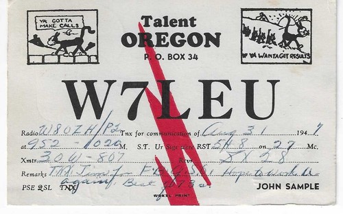 Scheda radio qsl 1947 - qsl, talent