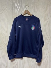 FELPA ITALIA PRE MATCH ALLENAMENTO CALCIO CALCIO PUMA tg L UOMO NAVY