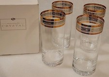 Royal Gallery Crystal Gold Trim Buffet Highballs Set di 4 scatole originali
