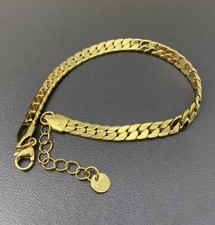 Bracciale acciaio laminato colore  oro giallo uomo donna piatto spina 5 mm