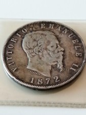 5 Lire 1872 Milano - Vittorio Emanuele II  argento - L519 -