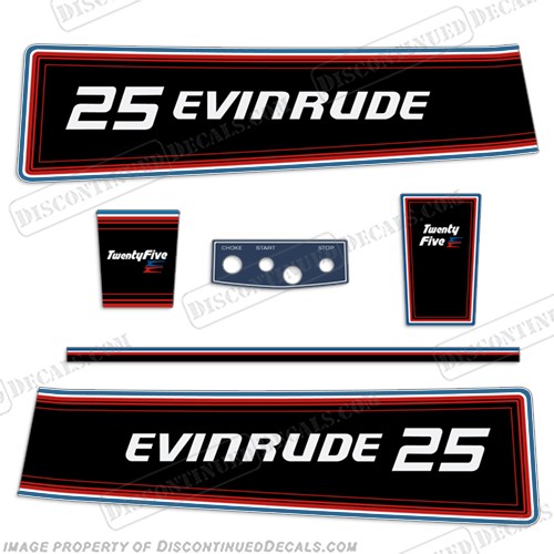 Fits evinrude 1981 25hp decal - 25hp,