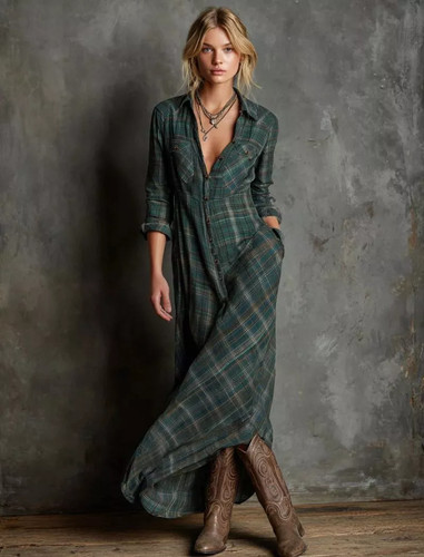 Vestito lungo donna quadri - vestito,