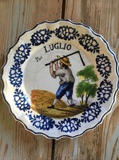 Piatto Da Parete Ceramica Luglio Dipinto A Mano Bassano ?