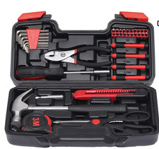 39 Pezzi Kit Attrezzi per Casa Piccolo Set Attrezzi Base Casa con Cassetta Attrezzi in Plastica