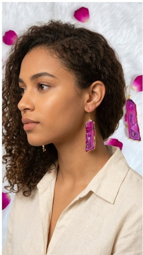 Cts orecchini agata druzy - orecchini,