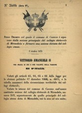 Regio Decreto col quale il