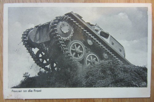 Ww2 german panzer postcard - german,