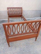 LETTO VINTAGE 1 PIAZZA STILE LUIGI XVI MA 1970 - NOCE MASSELLO PATINA CHIARA