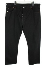 Levi's 501 Jeans Uomo W42/L32 Bottoni Fly Gamba Dritta Regular Fit Nero