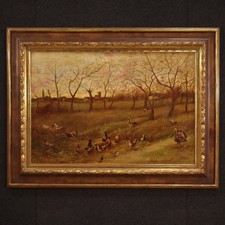 Dipinto bucolico paesaggio