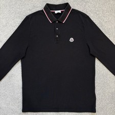 Polo Moncler manica lunga nera