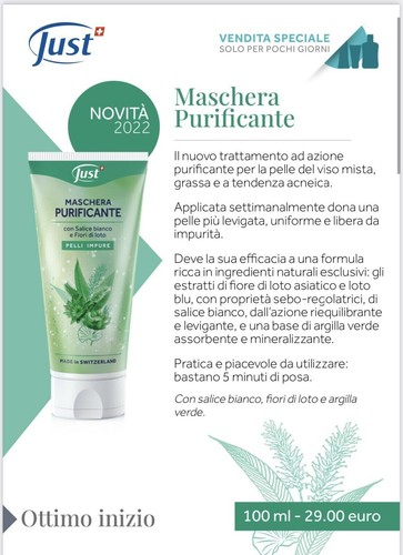 Maschera viso purificante just - maschera,