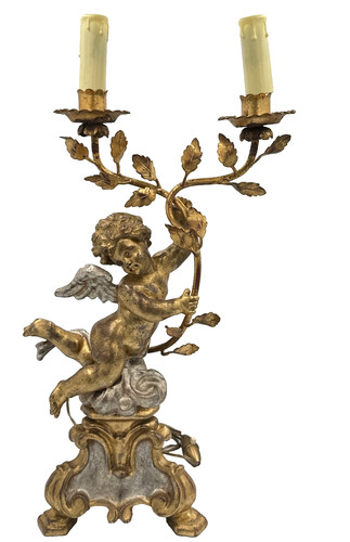 Lampada antica barocco - lampada, angelo