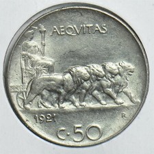 Italia 1921 50 Centesimi Leone